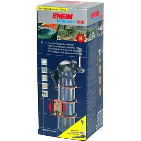 Filtre intérieur pour aquarium Eheim Biopower Modèle 200 pour aquarium jusqu'à 200 litres