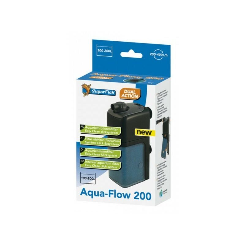 Le Poisson Qui Jardine - Filtre interne 400 l/h pour aquarium Superfish Aqua Flow 200