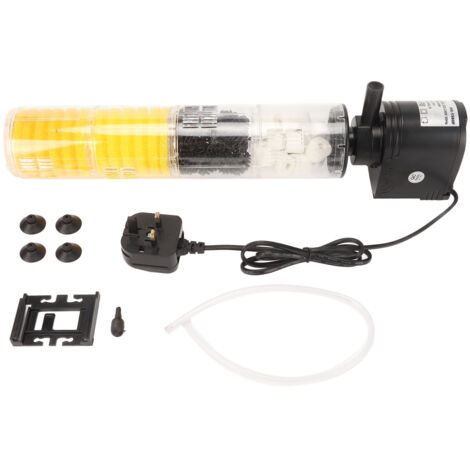 Filtre Interne Aquarium 3 en 1 Étanche avec Ventouses – Oxygénation, Circulation et Filtration Triple