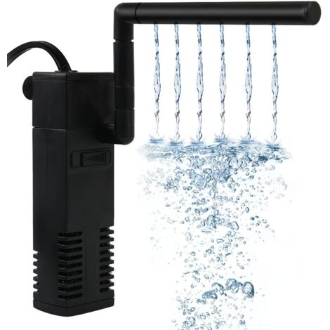 Filtre interne pour aquarium avec débit réglable et pompe à eau pour aquariums de 20 à 250 litres, silencieux, 20 W - AquaForge