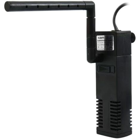 Filtre interne pour aquarium, pompe pour aquarium, débit réglable, filtre pour aquarium avec un débit de 250 L/h, filtre pour aquariums d'eau douce et d'eau de mer.
