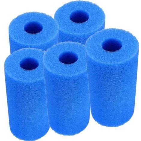 Filtre Lavable pour Piscine Intex Type A - Lot de 5 - Eponge Cartouche Mousse - Bleu