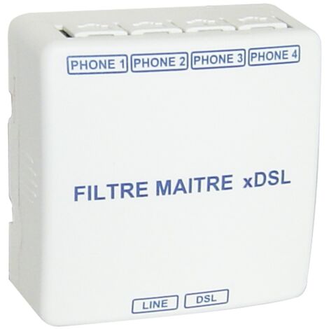 Filtre maître xDSL comprenant 4 sorties RJ45 MICHAUD Q209