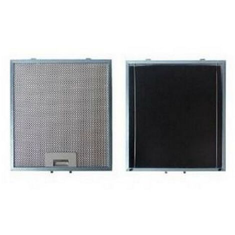 Filtre métal anti graisse (à l'unité) + charbon 303x278mm (74X1648) Hotte BRANDT, FAGOR, SAUTER