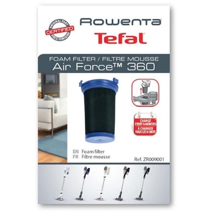 ROWENTA Filtre Mousse Aspirateur SEB, Moulinex, Krups, Tefal, ZR009001