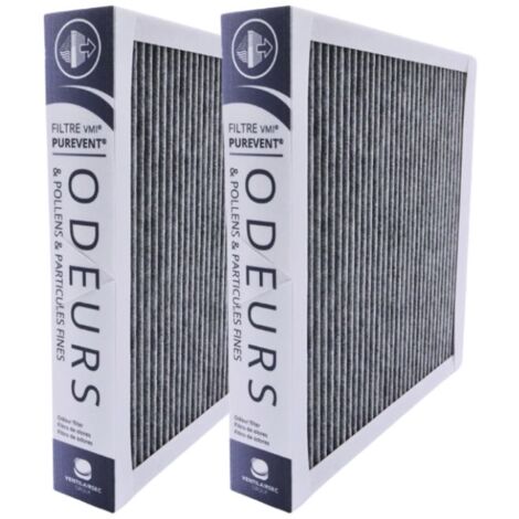 Filtre officiel VMI - Lot de 2 filtres Anti odeurs - pour VMI Purevent - Purification d'Air Intérieur - Jetable