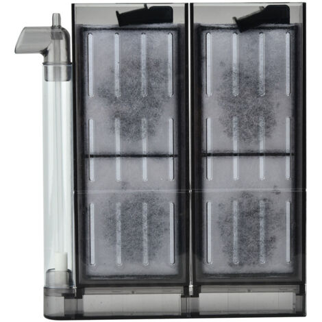 Filtre Pneumatique pour Aquarium Oxygenant – ABS Transparent Gris – Modèle Filter 20 – 19,3x17,8x2,2 cm