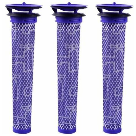 Filtre pour aspirateur Dyson V8 V7 V6 DC62 Filtre Matériau Mix Standard Bleu, Lot de 3