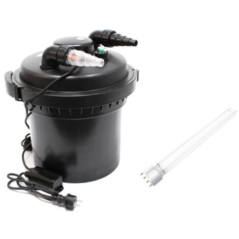 Filtre Pour Bassins De Jardin Sous Pression, UV 11W+ 1 ampoule de rechange, Jusqu'à 8000 L. Volume de 20 litres