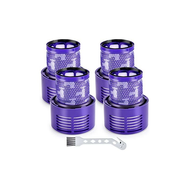 Lot de 4 filtres de remplacement pour aspirateur compatible avec Dyson Cyclone V10, numéro de pièce de rechange 969082-01
