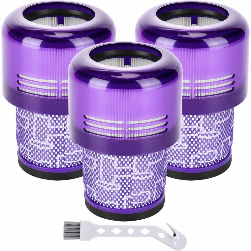 Filtre Pour Dyson V11, 3 filtres Pour Dyson Aspirateur V11 Absolute Extra Pro Animal Torque Drive V15 Detect, Compare to Part - purple