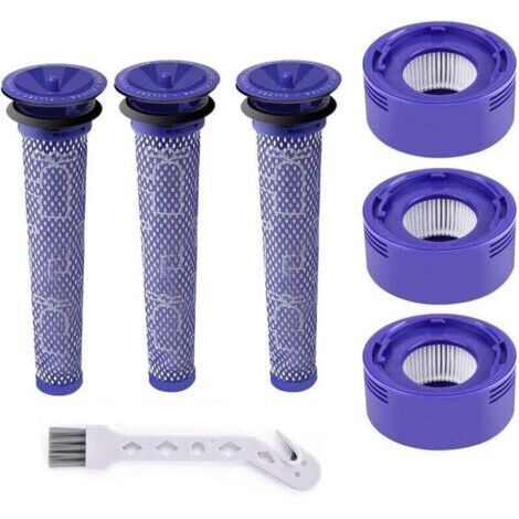 Filtre pour Dyson V7 et V8, , iltres de Rechange aspirateur pour Dyson,Absolute et Animal, 3 Post-filtres HEPA et 3 pré-filtres pour Dyson V7 et V8