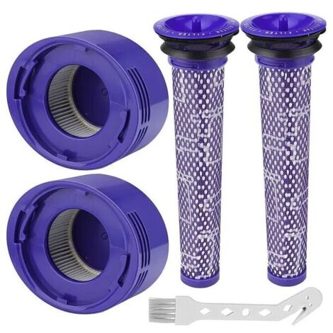 Filtre pour Dyson V8/V7, Filtres de Rechange Lavable pour Aspirateur Dyson et Animal, Avec 2 Post-Filtres HEPA, 2 Pré-Filtres, 1 Outil de Nett-Crezuo