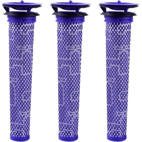Filtre pour Dyson V8 V7 V6 DC62 Aspirateur DY-965661-01, Keepow® Filtre Mélange de Matériaux Standard Bleue, Lot de 3