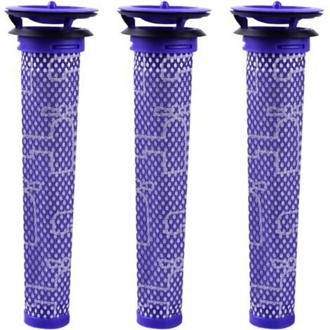 Filtre pour Dyson V8 V7 V6 DC62 Aspirateur Filtre Mélange de Matériaux Standard Bleue, Lot de 3