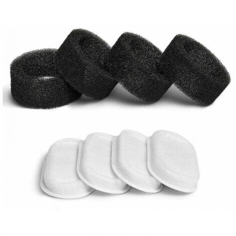 Filtre pour fontaine à chat, 4 filtres + 4 éponges, filtre pour fontaine à chat avec résine et charbon actif