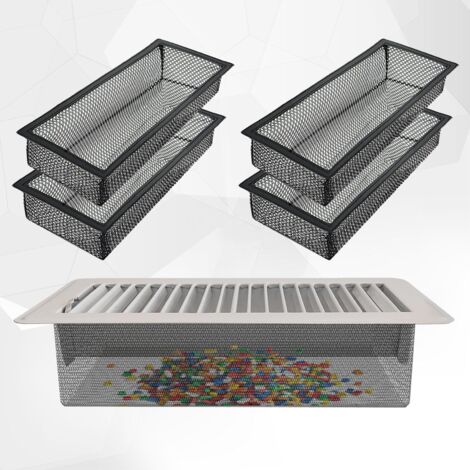 Filtre pour grille d'aération au sol, filet de protection pour grille d'aération 4« x10 », couvercles de protection pour grille d'aération domestique, filtres pour grille d'aération, noir (lot de 4)