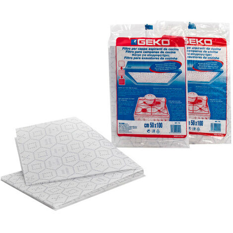Filtre universel pour hotte aspirante 50x100 cm – Découpable – Pouvoir filtrant élevé – Surface indiquant l'usure – Geko