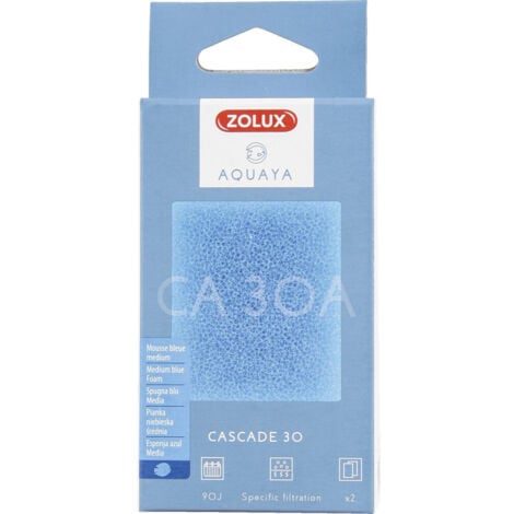 Filtre pour pompe cascade 30, filtre CA 30 A mousse bleue medium x2. pour aquarium. - zolux