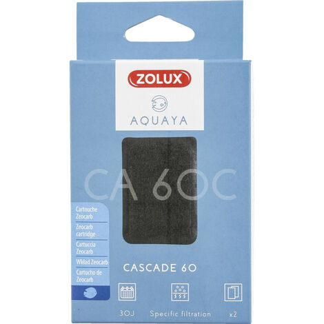 Filtre pour pompe cascade 60, filtre CA 60 C cartouche zeocarb x 2 pour aquarium. - zolux