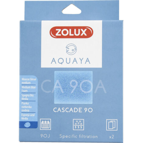 Filtre pour pompe cascade 90, filtre CA 90 A mousse bleue medium x2. pour aquarium. - zolux