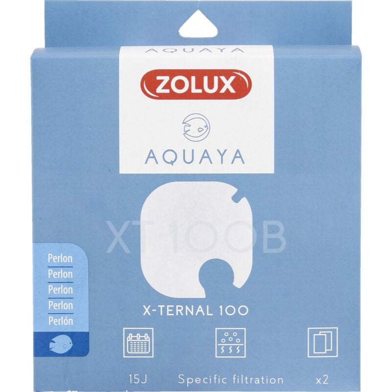 Zolux - Filtre pour pompe x-ternal 100, filtre xt 100 b perlon x 2. pour aquarium.