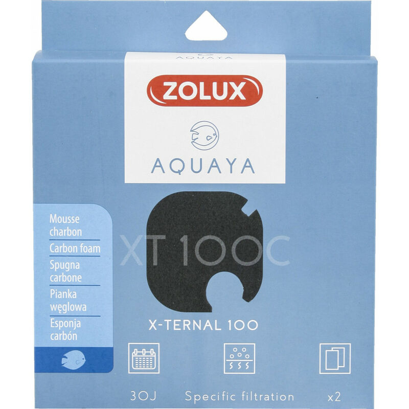 Filtre pour pompe x-ternal 100, filtre XT 100 C mousse charbon x 2. pour aquarium.
