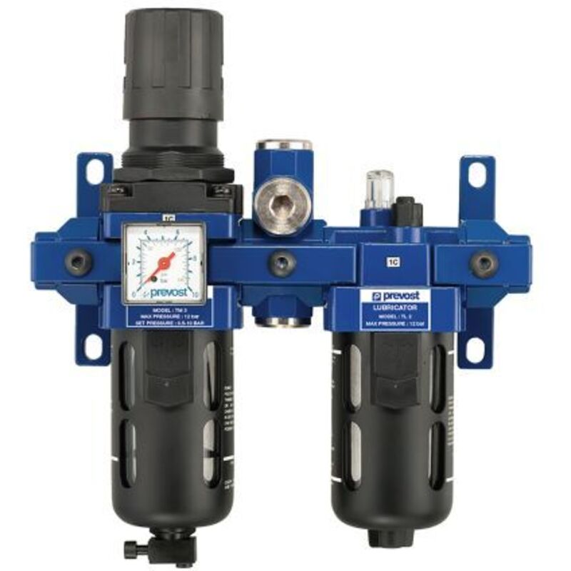 Filtre/Régulateur/Lubrificateur FRL WorkSmart 1/8 NPT - 2 Pièces, Manomètre, Pression Max 140 Psi