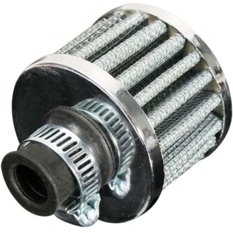 Filtre reniflard d'huile Ulisem 12 mm x 50 mm x 56 mm pour air froid, carburant et carter moteur, compatible avec voiture, argent