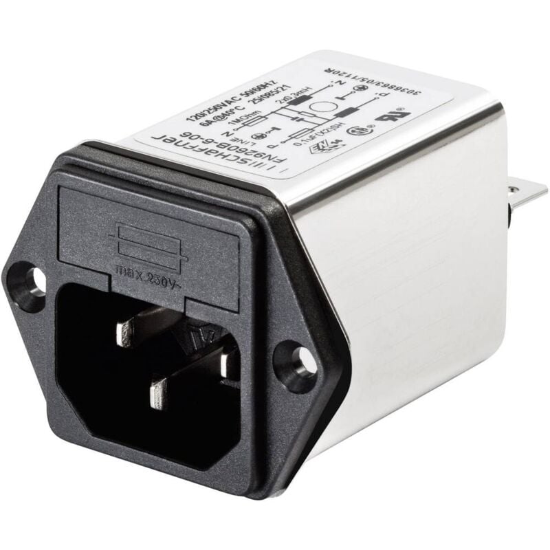 Filtre d'alimentation Schaffner FN 9260-1-06 avec connecteur femelle pour appareil 250 V/AC 1 A 5.3 mH (l x H) 46 mm x