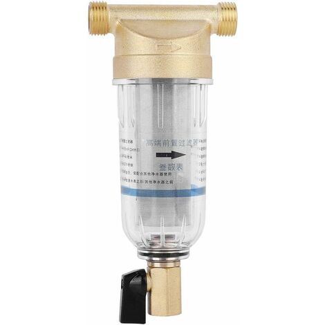 Filtre réutilisable de filtre à eau de sédimentation de filtre à eau de purificateur d'eau Filtre de sédiment de préfiltre d'eau pour le filtre à sédiments de tuyau d'eau de puits(1/2 )