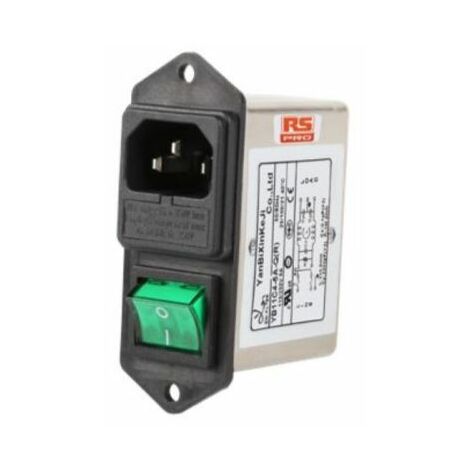 Filtre RFI RS PRO, 6A max, 2 phases, 250 V c.a. max, Montage sur châssis ( Prix pour 1 )