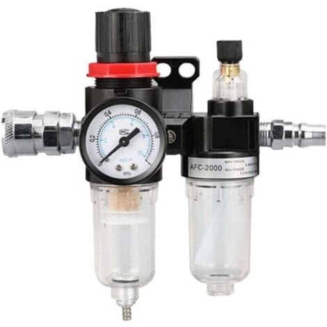 Filtre Rgulateur pour Air Comprim 1/4\" Pression Pige Humidit Huile Eau Lubrificateur Sparateur Rducteur Compresseur pneumatiques gaz Jauge Connecteur
