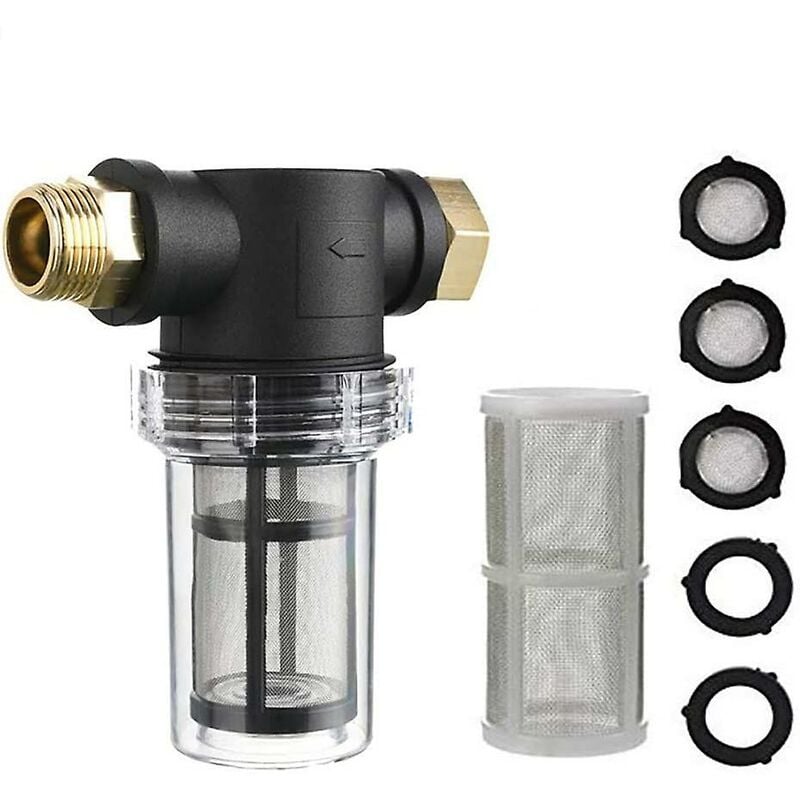 Filtre à sédiments pour tuyau d'arrosage 3/4' pour nettoyeur haute pression - Embout pour filtre à sédiments pour le jardinage en plein air - Filtre