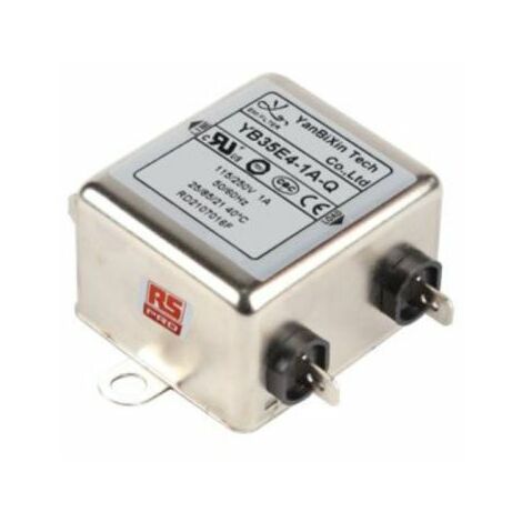 Filtre secteur RS PRO, 1A max, 2 phases, 250 V c.a. max, Montage sur châssis ( Prix pour 1 )
