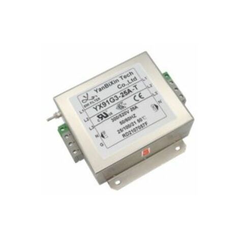 Filtre secteur RS PRO, 25A max, 3 phases, 520 V c.a. max, Montage sur châssis