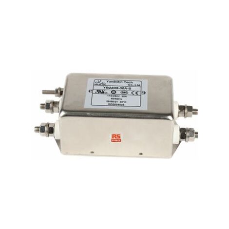 Filtre secteur RS PRO, 30A max, monophasé phases, 250 V c.a. max, Montage sur châssis ( Prix pour 1 )