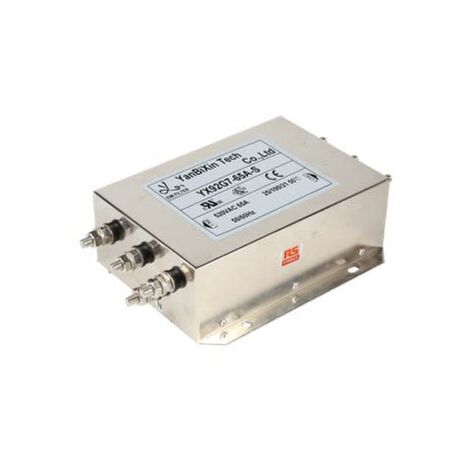 Filtre secteur RS PRO, 65A max, 3 phases, 520 V c.a. max, Montage sur châssis ( Prix pour 1 )