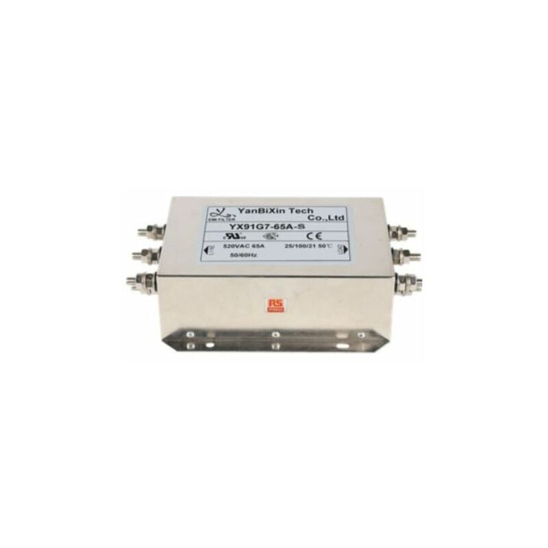 Filtre secteur Rs Pro 65A max, 3 phases, 520 v c.a. max, Montage sur châssis ( Prix pour 1 )