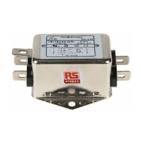 Filtre secteur RS PRO, 6A max, 2 phases, 250 V c.a. max, Montage sur châssis ( Prix pour 1 )