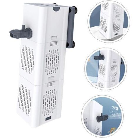 Filtre silencieux 4 en 1 pour aquarium - Filtre interne - Débit : 500-1000 l/h - Pompe d'aquarium - Oxygénation - Convient aux tortues, poissons de bassin et poissons d'intérieur.