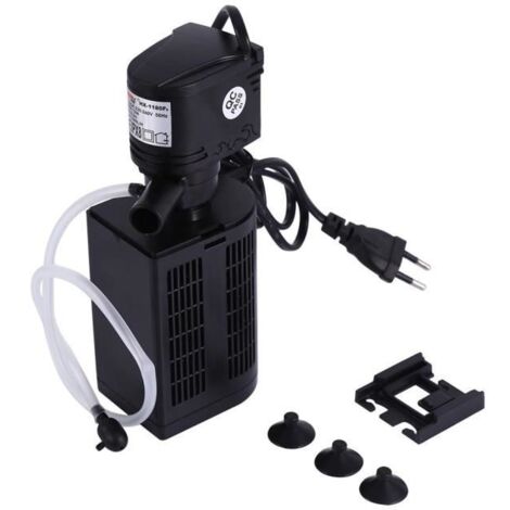 Filtre submersible 3 en 1 pour aquarium, pompe à oxygène, outil de nettoyage, prise européenne (12 W) - AquaForge