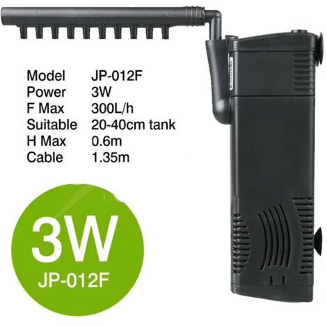 Filtre submersible ECO 4 en 1 pour aquarium, pompe de filtration hydropneumatique pour aquariums à tortues, 3 W - 300 L/h, 8 W - 600 L/h - AquaForge