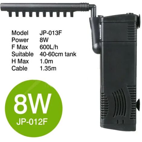 Filtre submersible ECO 4 en 1 pour aquarium, pompe de filtration hydropneumatique pour aquariums à tortues, 3 W - 300 L/h, 8 W - 600 L/h - AquaForge