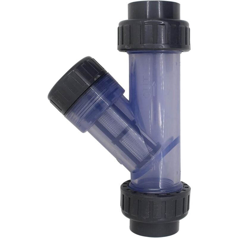 Filtre Tuyau pvc y Type 50mm Filtre Maille Aquarium Irrigation crépine pvc Filtre Tubulaire … (50mm Diamètre intérieur)