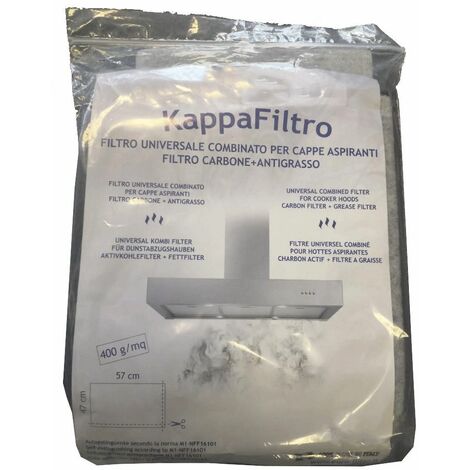 Filtre universel charbon actif + filtre à graisse 570X470 mm