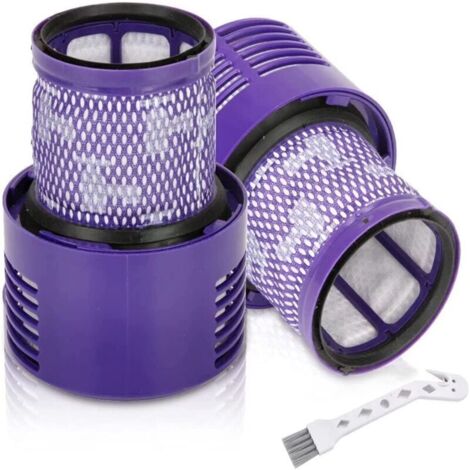 Filtre V10 SV12 pour Dyson V10 Absolute Animal Motorhead Total Clean, Filtre de Rechange Lavable Cyclone V10 avec Brosse de Nettoyage, Remplacer DY-969082-01 (2 pièces)