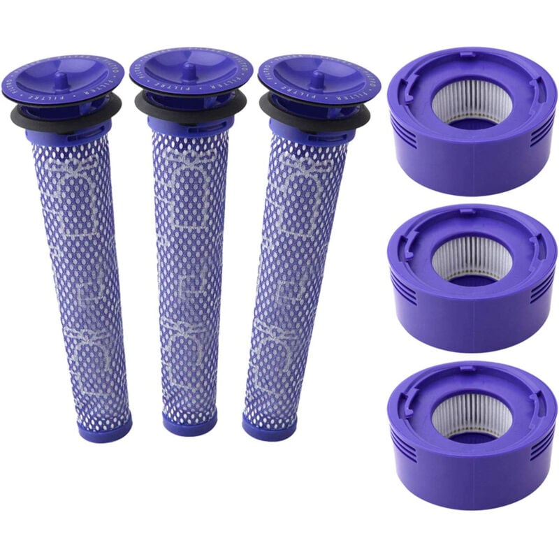 Sunxury - Filtre V8 pour Dyson 3 Kit de filtre post-moteur hepa et pré-filtre V8 V7 Kit de filtre de rechange pour aspirateur Dyson Pièce de rechange