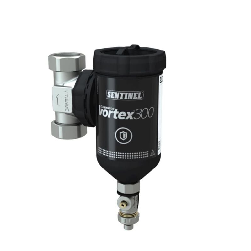Sentinel - Filtre compact - Eliminator Vortex® 300 - Dimensions: Hauteur: 205 mm et Largeur: 76 mm - Capacité du réservoir: 300 ml - Raccords: 22 mm