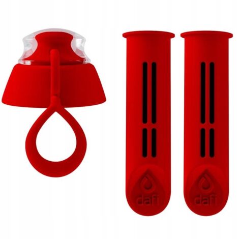 Filtres à bouteille Dafi rouges (2 pièces) + bouchon